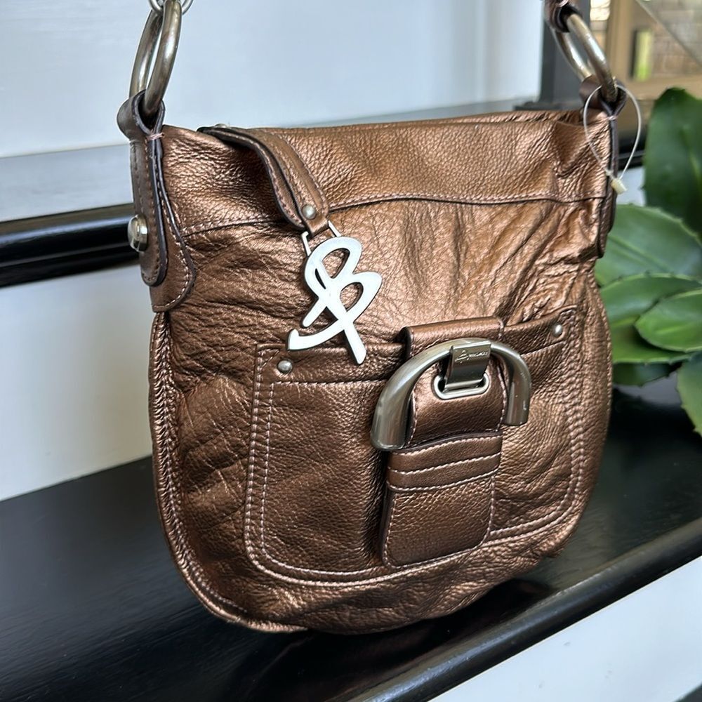 B. Makowsky Bronze Leather Shoulder Bag